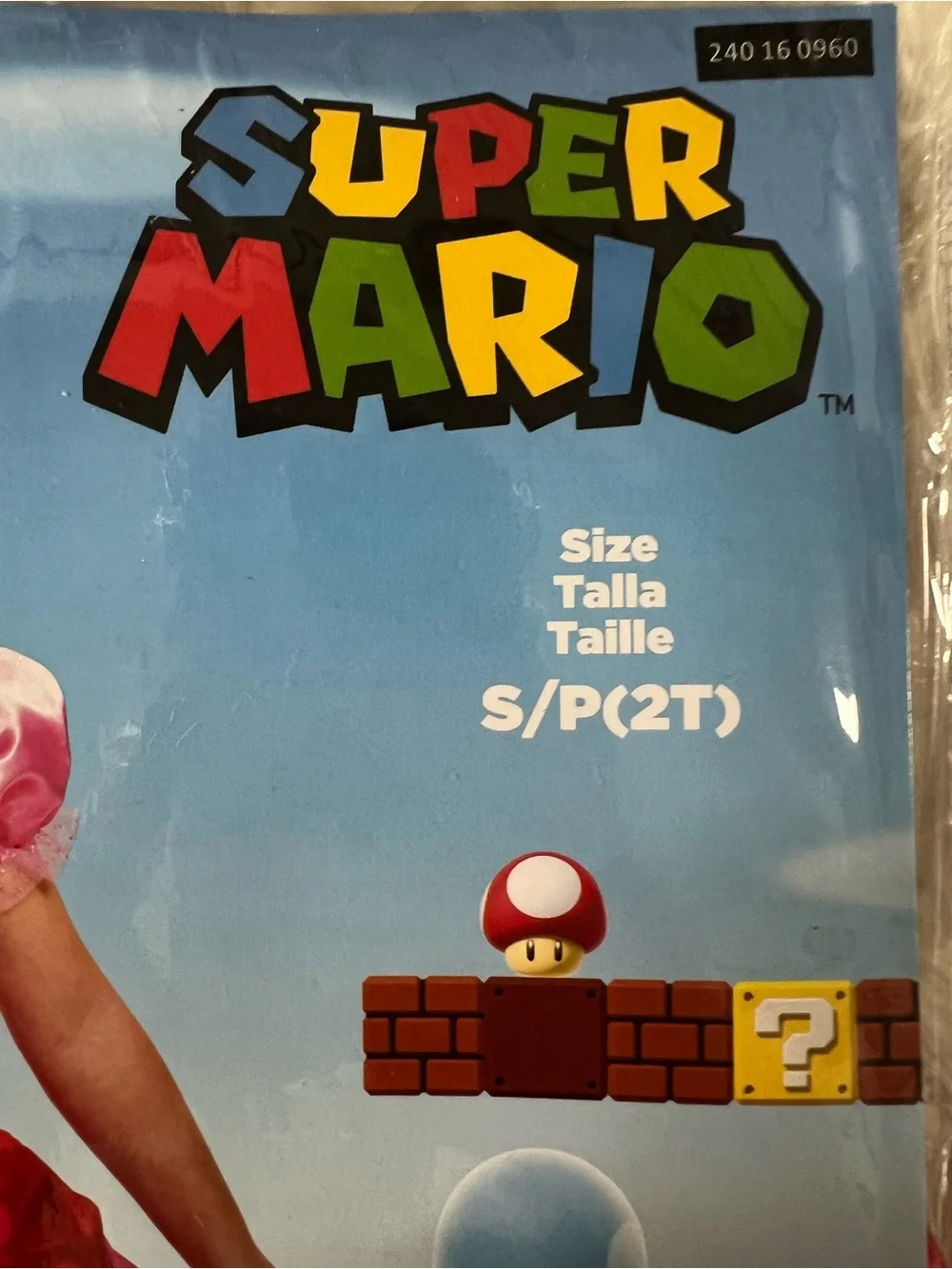 Nintendo Princess Peach Toddler Costume Pink NEW S 2T M 3T-4T Halloween Mario